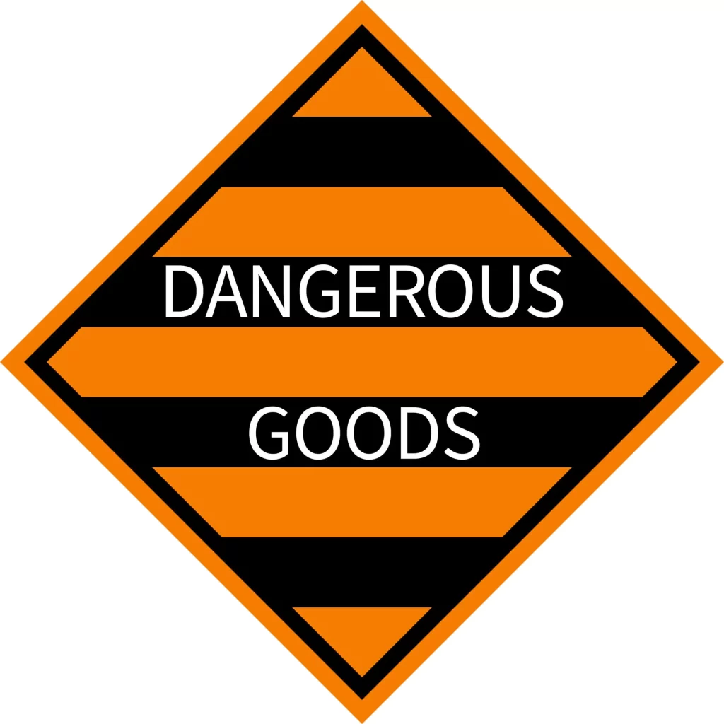 Dangerous goods shipping symbol
